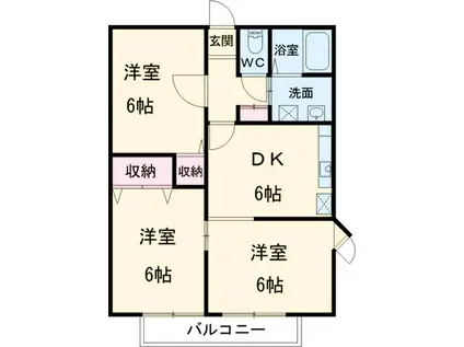 グランハイム栄A(3DK/2階)の間取り写真