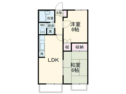 グランハイム栄B(2LDK/2階)の間取り写真