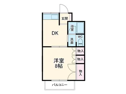 リバーサイド姫宮(1DK/2階)の間取り写真