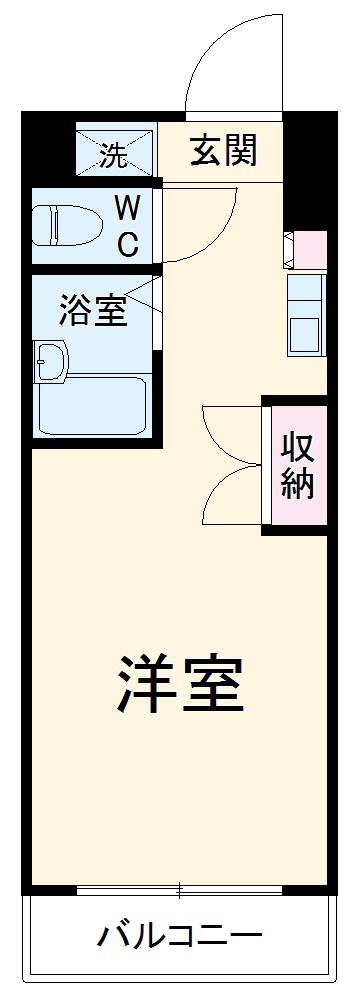 カスタリア西船橋(ワンルーム/2階)の間取り写真