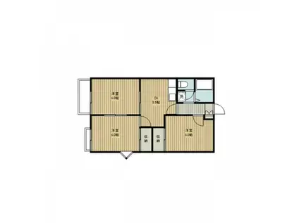 グランハイム柳沢(3DK/2階)の間取り写真