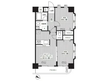 プラン・デスポワール(2DK/6階)の間取り写真