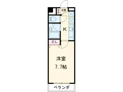 シェルズ中葛西(1K/6階)の間取り写真