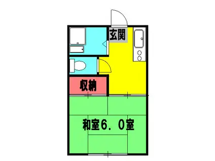 コブチコーポ(1K/2階)の間取り写真