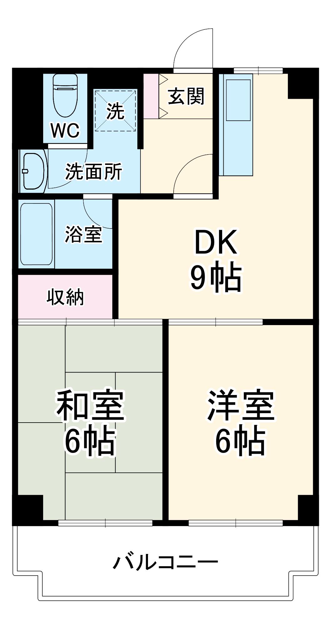 ラポール春日部(2LDK/3階)の間取り写真