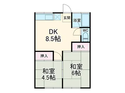 コーポ吉田(2DK/1階)の間取り写真