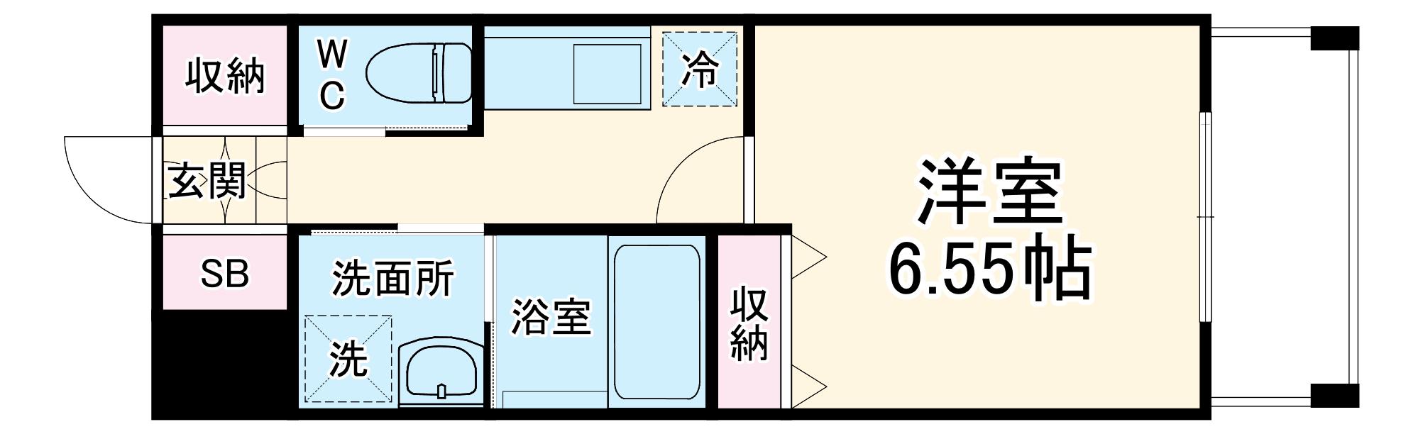 クローバー・グランツ弁天町(1K/14階)の間取り写真