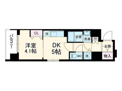 ベラジオ雅び西大路七条(1DK/8階)の間取り写真