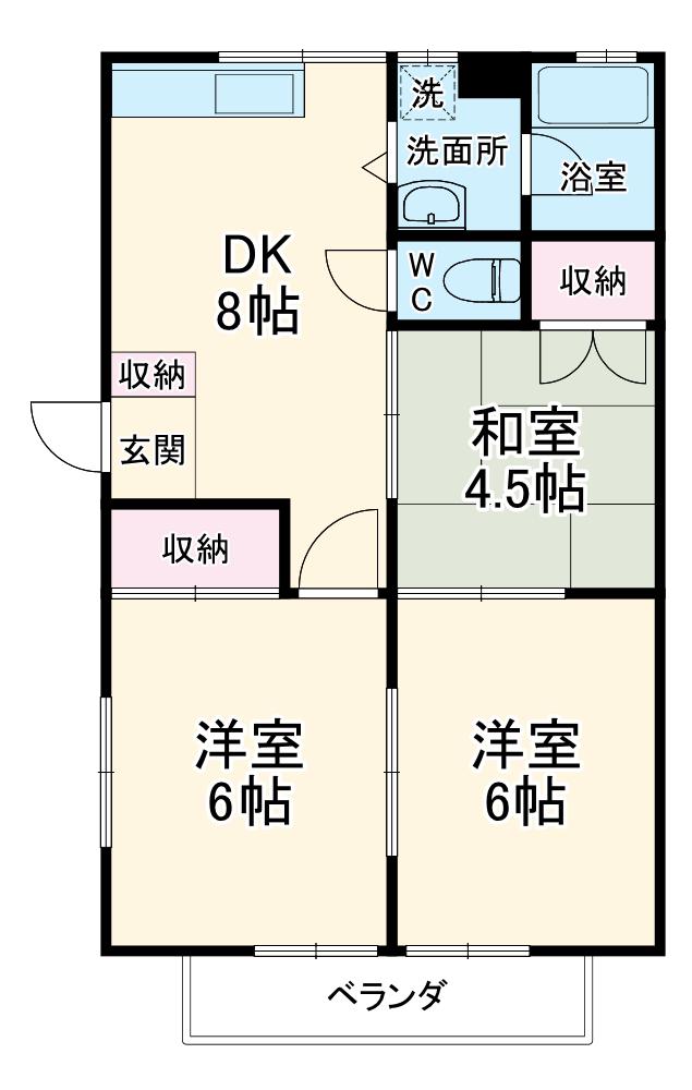 パステルタウン(3DK/1階)の間取り写真