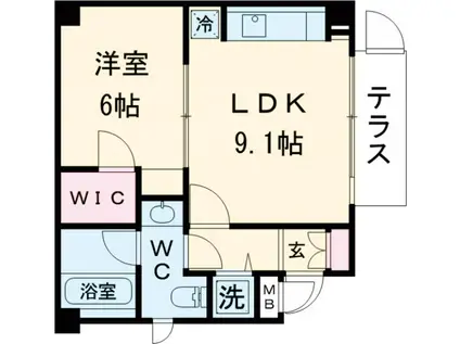 ミオカステーロ世田谷赤堤(1LDK/1階)の間取り写真