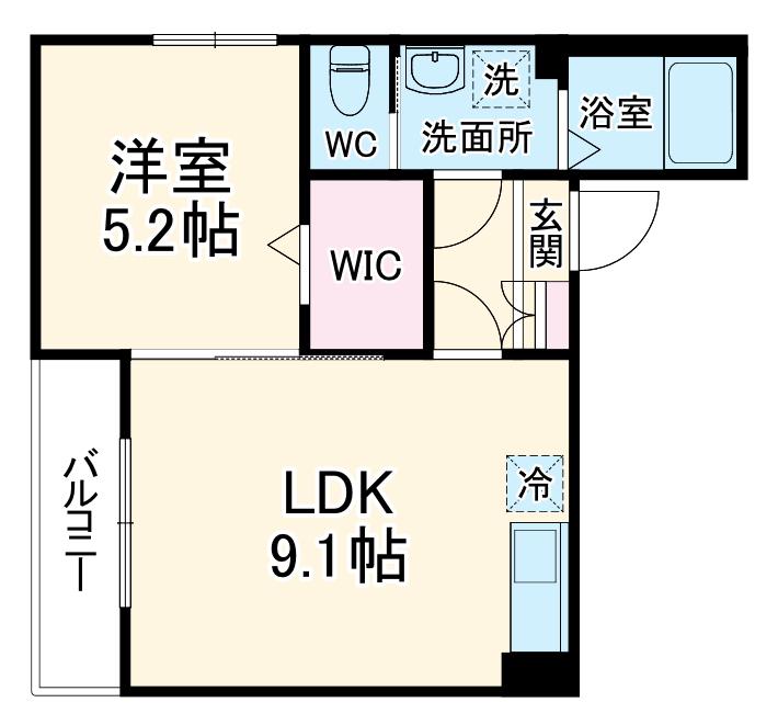 レアリゼ蘇我Ⅰ(1LDK/1階)の間取り写真