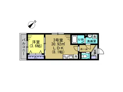 レアリゼ蘇我Ⅰ(1LDK/1階)の間取り写真