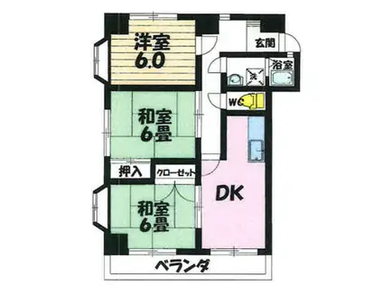 メゾン吉崎(3DK/5階)の間取り写真
