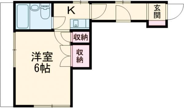 清水荘(1K/1階)の間取り写真