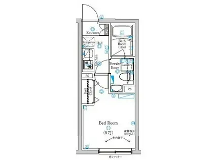 MIND経堂(1K/1階)の間取り写真
