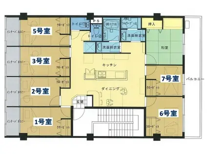 春日井シェアハウス ボヌール(ワンルーム/3階)の間取り写真