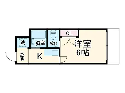 ハイツ中路(1K/3階)の間取り写真