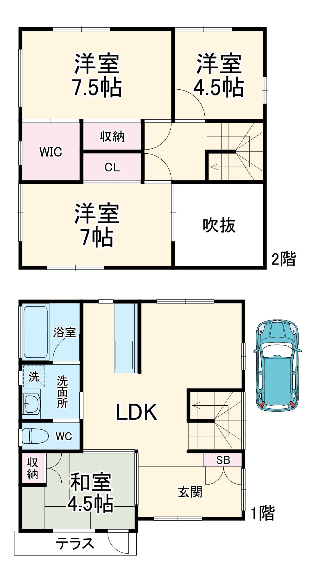 京浜東北・根岸線 浦和駅 バス乗車時間:15分 駒形バス停で下車 徒歩5分 2階建 築26年(4LDK)の間取り写真