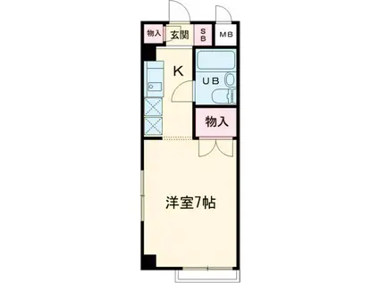 勝美ハイツ(1K/3階)の間取り写真