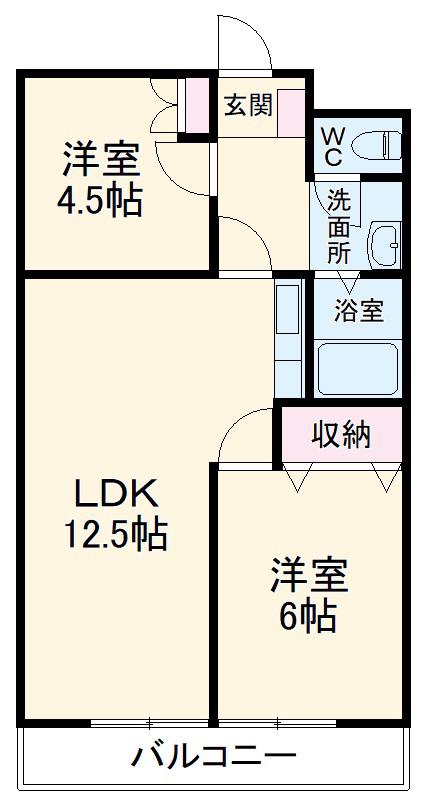 フユ—グマンション(2LDK/3階)の間取り写真