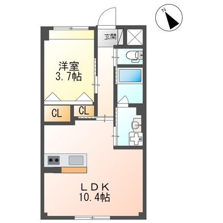 LUMINOUS STAGE(1LDK/1階)の間取り写真