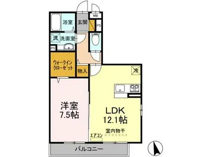 メゾンシャルマン(1LDK/3階)の間取り写真