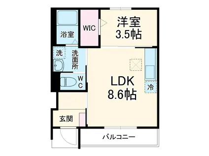 ベルメゾン(1LDK/1階)の間取り写真
