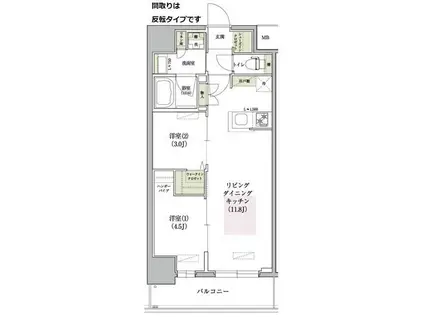 アーバネックス南森町ウエスト(2LDK/2階)の間取り写真