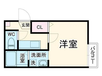 LE CHOCOLAT 春風のすみか(1K/2階)の間取り写真
