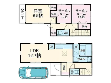 京浜東北・根岸線 南浦和駅 徒歩19分 2階建 築2年(3LDK)の間取り写真