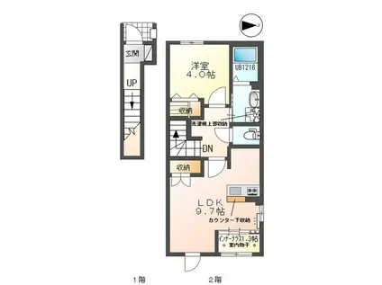 サリチェ・アルト(1LDK/2階)の間取り写真