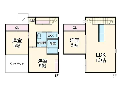 東海道本線 掛川駅 徒歩28分 2階建 築10年(3LDK)の間取り写真
