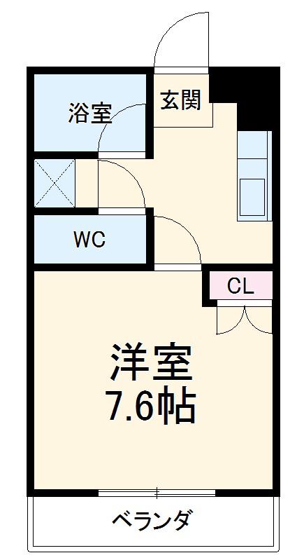 YEES-G(1K/1階)の間取り写真