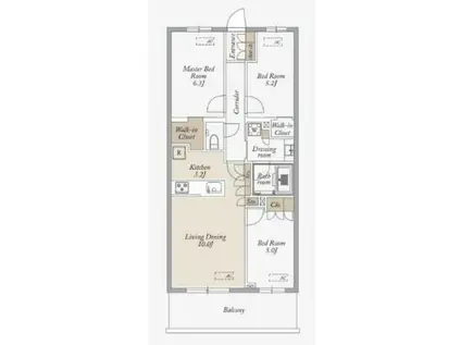 KDXレジデンス武蔵境Ⅱ(3LDK/1階)の間取り写真