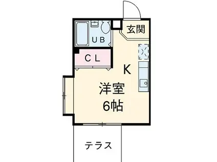 ベルハイツ(ワンルーム/1階)の間取り写真