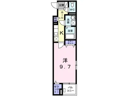リシーズンⅡ(1K/3階)の間取り写真