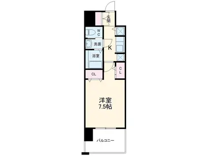 LA DOUCEUR黒川Ⅱ(1K/12階)の間取り写真