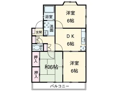タウンサンロイヤル(3DK/1階)の間取り写真