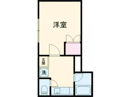 宮原ハイツB棟(ワンルーム/2階)の間取り写真