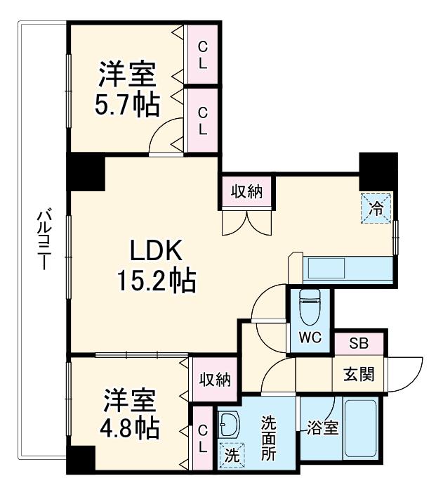 インプルーブ天六(2LDK/10階)の間取り写真