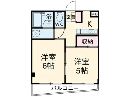 KHハイツ2(2K/2階)の間取り写真