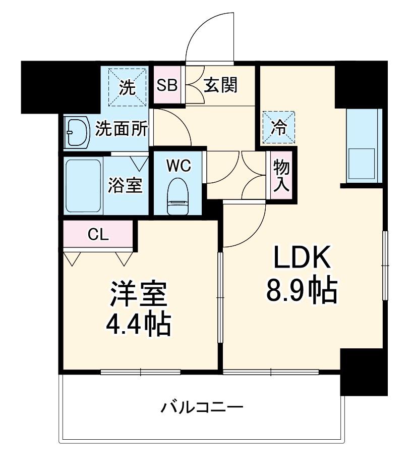 CREST TAPP新大阪(1LDK/4階)の間取り写真