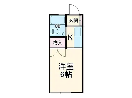 シャトーレ中里(1K/2階)の間取り写真