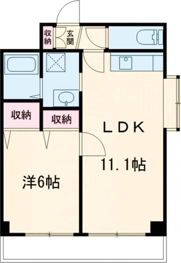メゾンドプチラメール2(1LDK/8階)の間取り写真