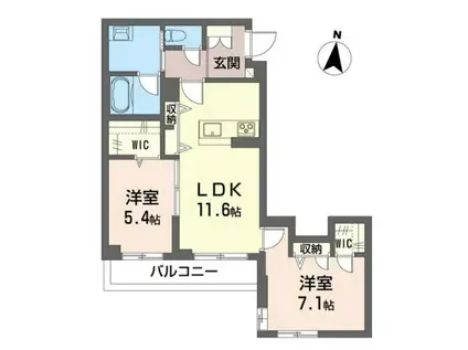 カーサレジオⅡ(2LDK/2階)の間取り写真