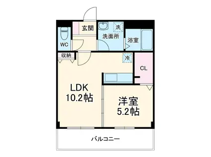 グランデュール レイ(1LDK/1階)の間取り写真