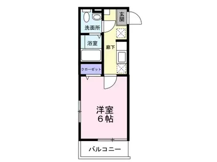 ハウズライフ厚木二番館(1K/3階)の間取り写真