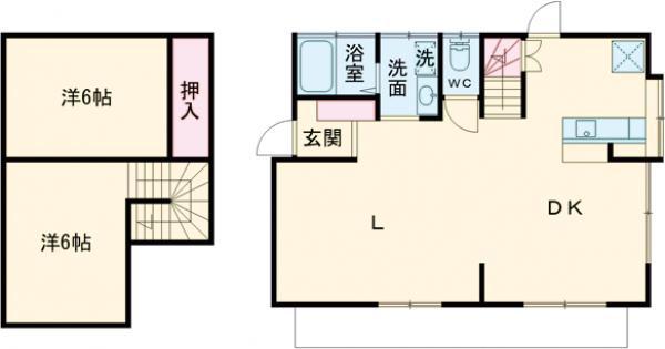 鹿児島本線 吉塚駅 徒歩12分 2階建 築44年(2LDK)の間取り写真