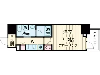 ステージグランデ八王子3(1K/3階)の間取り写真