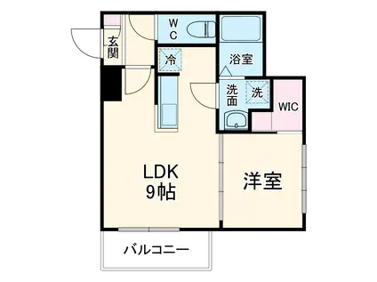 CHERIM野並(1LDK/1階)の間取り写真